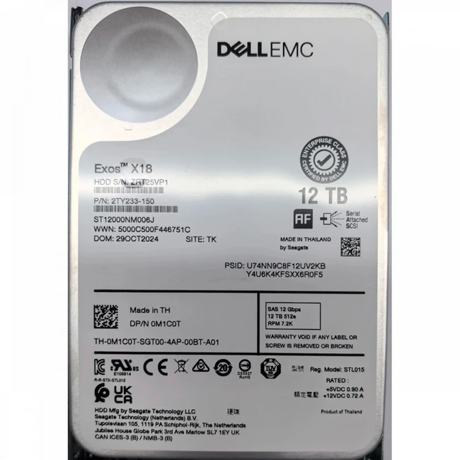 Серверный жесткий диск Dell 12Tb SAS Dell (161-BCPD) 3,5 LFF, 12 ТБ, SAS
