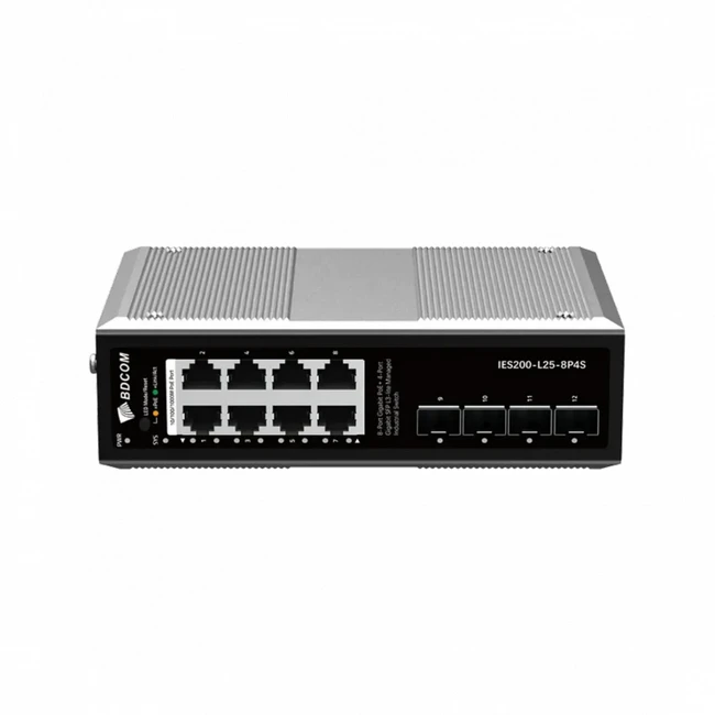 Коммутатор BDCOM IES200-L25-8P4S 1000 Base-T (1000 мбит/с), 4 SFP порта