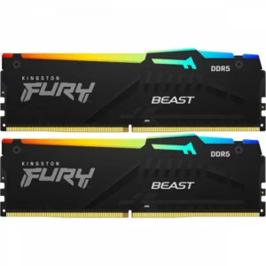 ОЗУ Kingston Fury Beast RGB KF560C36BBE2AK2-64 DIMM, DDR5, 64 Гб (2 х 32 Гб), 6000 МГц
