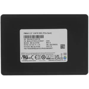 Серверный жесткий диск Samsung MZQL23T8HCLS-00A07 2,5 SFF, 3.84 ТБ, NVMe