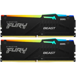 ОЗУ Kingston Fury Beast Black RGB KF560C30BBEAK2-16 DIMM, DDR5, 16 Гб (2 х 8 Гб), 6000 МГц