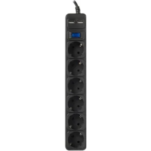 Распределитель питания SVC 6 розеток 5м чёрный ZC6S-50M-USB