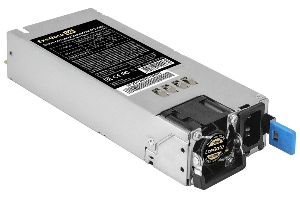 Серверный блок питания ExeGate Industrial-RT1000 1000W EX292327RUS 1U, 1000 Вт