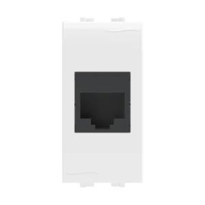 Сетевая розетка DKC Компьютерная розетка RJ45 кат.5e 76654B, Brava, белая, 1 модуль