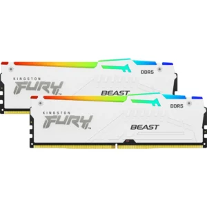 ОЗУ Kingston FURY Beast White RGB KF556C36BWEAK2-64 DIMM, DDR5, 64 Гб (2 х 32 Гб), 5600 МГц