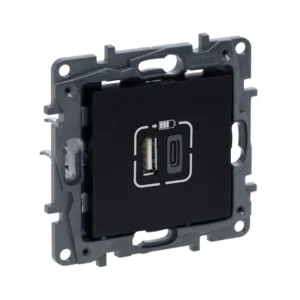 Сетевая розетка Legrand Розетка USB, Niloe Step, 863540, Тип А+C 12Вт+15Вт 5В Чёрный