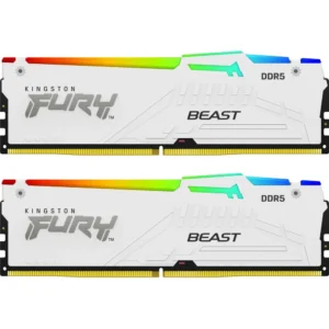 ОЗУ Kingston Fury Beast White RGB KF556C40BWAK2-32 DIMM, DDR5, 32 Гб (2 х 16 Гб), 5600 МГц