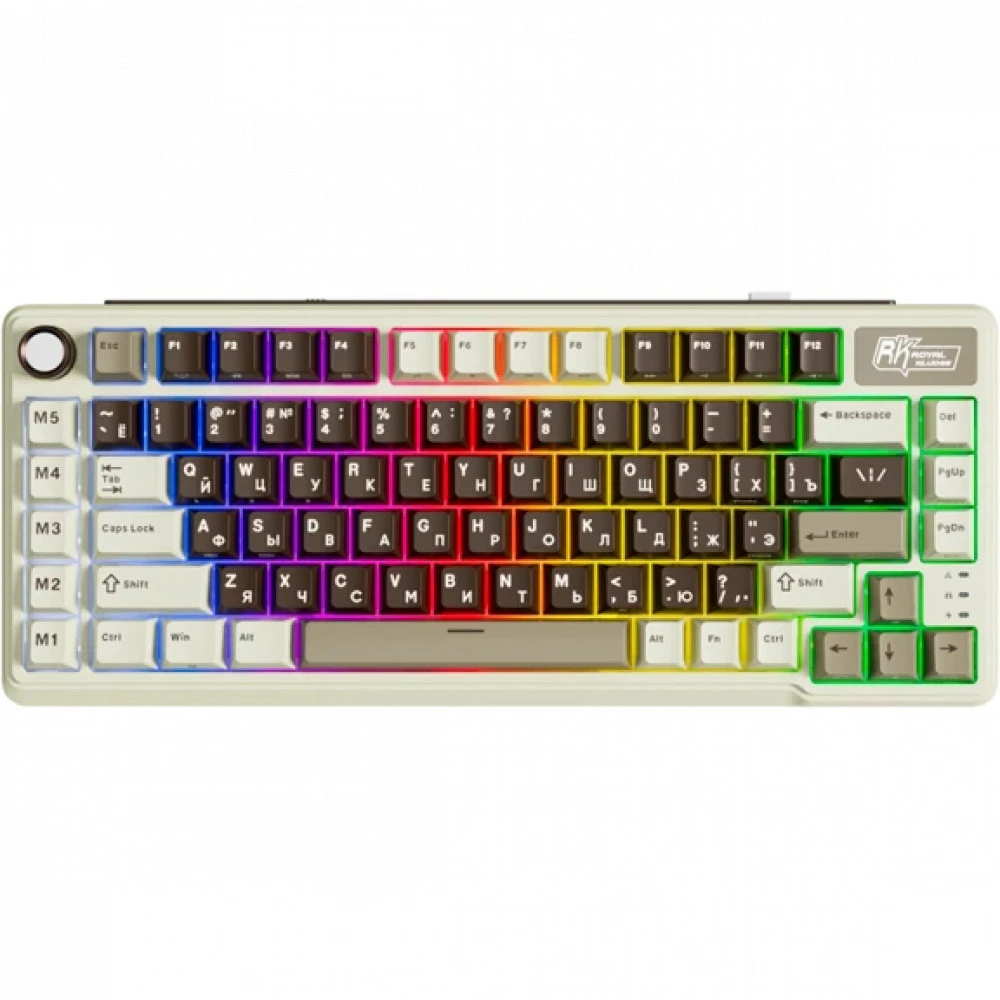 Клавиатура Royal Kludge L75 Mokko Grey (Cream Switch) 6935280827051 Беспроводная, Bluetooth