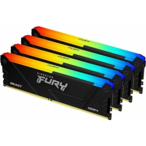 ОЗУ Kingston FURY Beast RGB KF432C16BB2AK4/64 DIMM, DDR4, 64 Гб (4 х 16 Гб), 3200 МГц