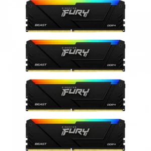 ОЗУ Kingston Fury Beast RGB KF432C16BB2AK4/32 DIMM, DDR4, 32 Гб (4 х 8 Гб), 3200 МГц