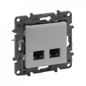 Сетевая розетка Legrand Информационная розетка двойная Niloe Step 2хRJ45 Кат.5e UTP Алюминий 863360