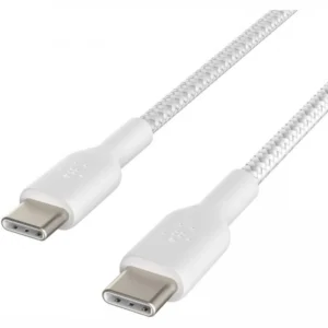 Кабель интерфейсный Belkin BRAIDED white (1m) CAB004BT1MWH USB Type C - USB Type C
