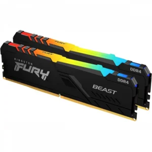 ОЗУ Kingston Fury Beast RGB KF432C16BB2AK2/64 DIMM, DDR4, 64 Гб (2 х 32 Гб), 3200 МГц