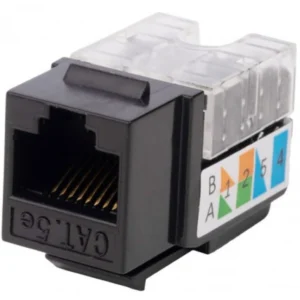 Коннектор WRline Вставка Keystone Jack RJ-45 90 градусов категория 5e неэкранированная заделка тип 110 цвет черный WR-KJ-RJ45-C5E-90-SW-BK