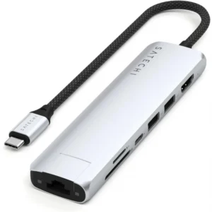 Док-станция Satechi 7-in-1 USB-C Slim Multiport Adapter with Ethernet Silver ST-P7SS
