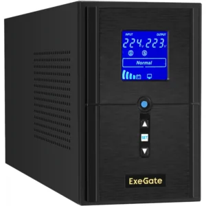Источник бесперебойного питания ExeGate SineTower SZ-1000.LCD.AVR.2SH.1C13.USB EX295987RUS Линейно-интерактивные, Напольный (Tower), 1000 ВА, 800 Вт