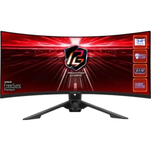 Монитор ASRock Phantom Gaming PG34WQ15R3A 34 ", VA, Ultra-Wide QHD 3440x1440 (21:9), 165 Гц