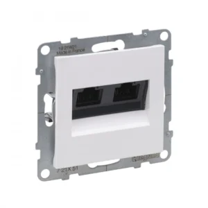 Сетевая розетка Legrand Информационная розетка двойная, Suno, 721151, RJ45 Кат.5e UTP Белый