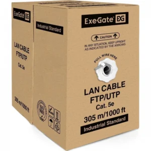 Кабель витая пара ExeGate UTP4-C5e-CCA-S25-IN-PVC-GY-305 EX281817RUS