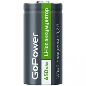 Батарейка GoPower 16340 PK1 3.7V 650mAh 00-00019618
