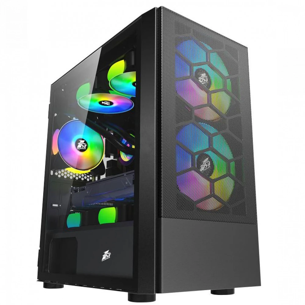 Корпус 1STPLAYER X4 M Black X4-M-BK-2F7-14-1F7 Игровые, Mini-Tower