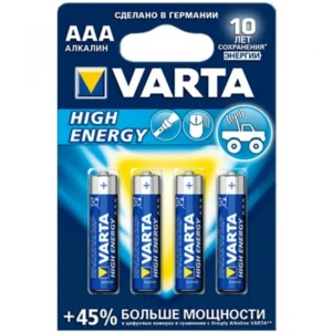 Батарейка VARTA AAA High Energy 1.5V Alkaline в блоке 4шт. 4903-4