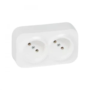 Розетка Legrand Розетка двойная без зк Legrand Forix 16A 250В IP20 накладная белый 782412