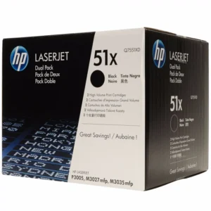 Лазерный картридж HP 51X черные увеличенной емкости двойная упаковка Q7551XD