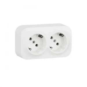 Розетка Legrand Розетка двойная с зк Legrand Forix 16A 250В IP20 накладная белый 782413